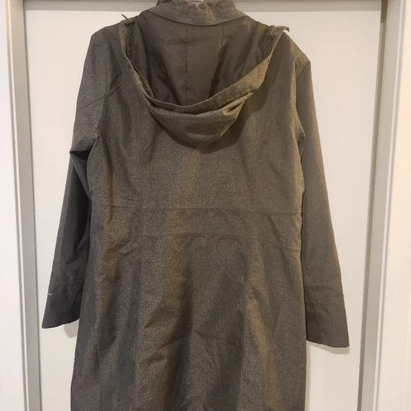 Eddie Bauer Women's Gray Waterproof Hooded Trench Coat XL - Picture 9 of 15